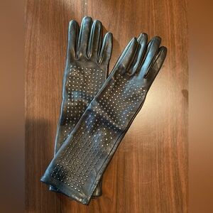 Neiman Marcus for Target Black Studded Leather Gloves